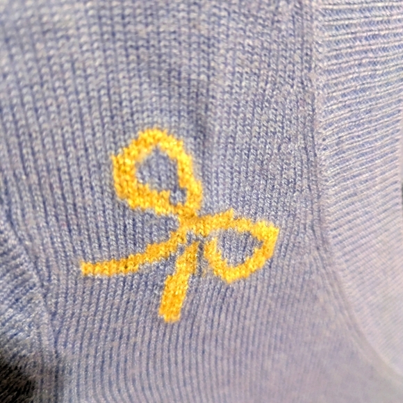 Lilly Pulitzer Blue and Gold V-Neck Sweater with Embellishments S - Picture 5 of 8